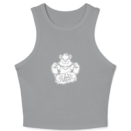 Guinea Pig Cavy I Love Mom Crop Tank Top