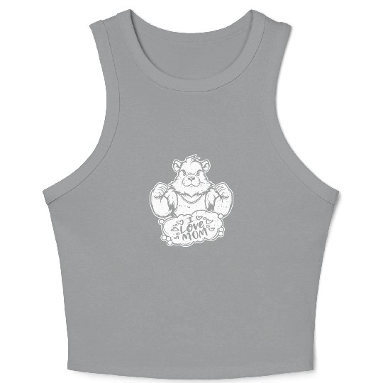 Guinea Pig Cavy I Love Mom Crop Tank Top