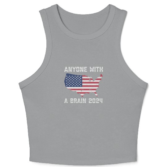 2024 Brain Vote Democracy Anti-Trump Crop Tank Top