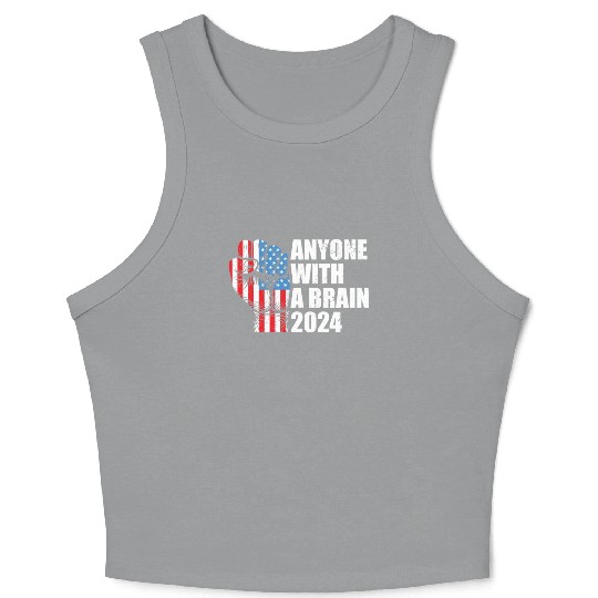 2024 Brain Vote Democracy Anti-Trump Crop Tank Top