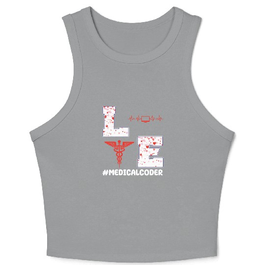 Medical Coder Valentine's Day Design Crop Tank Top
