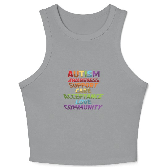 Autism Support Care Acceptance Love Community Crop Tank Top