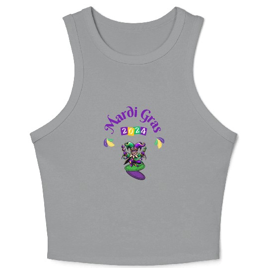 Mardi gras Funny Nola New orleans Louisiana Crop Tank Top
