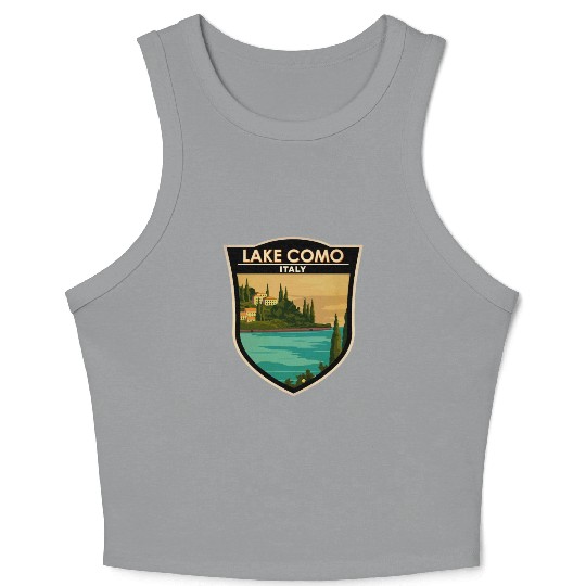 Lake Como Italy Travel Badge Crop Tank Top