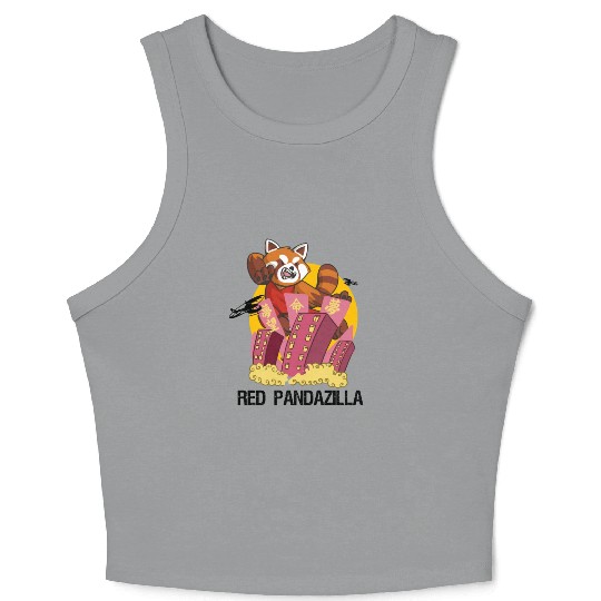 For Red Panda lover . Funny Red Pandazilla Crop Tank Top