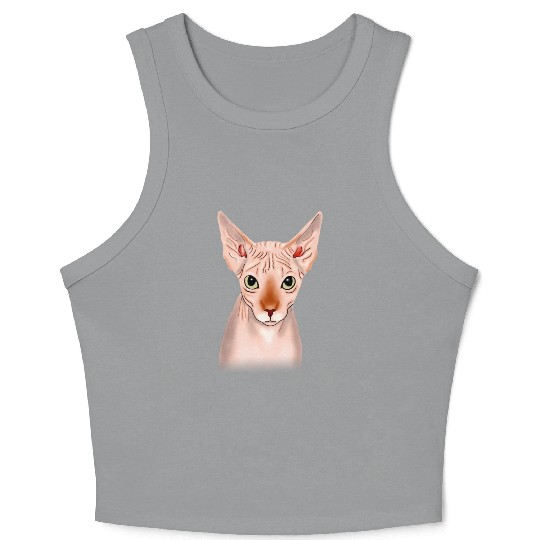 Sphynx cat, Cat Mom, Cat Dad, Cat Lover, Feline Crop Tank Top
