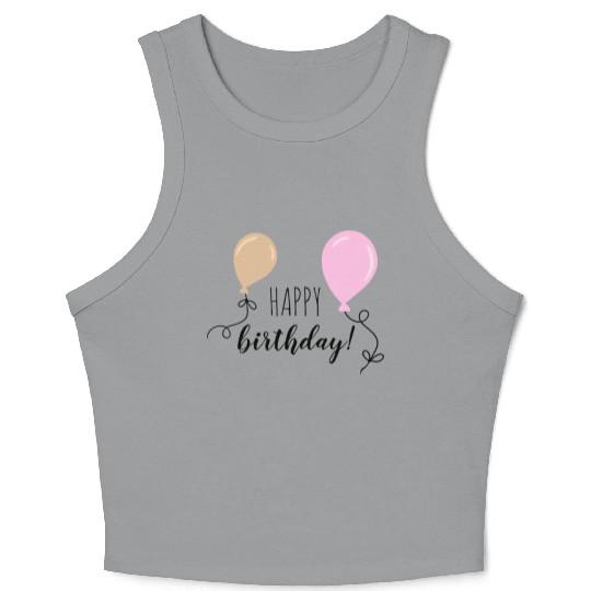 Happy birthday party balloons Crop Tank Top