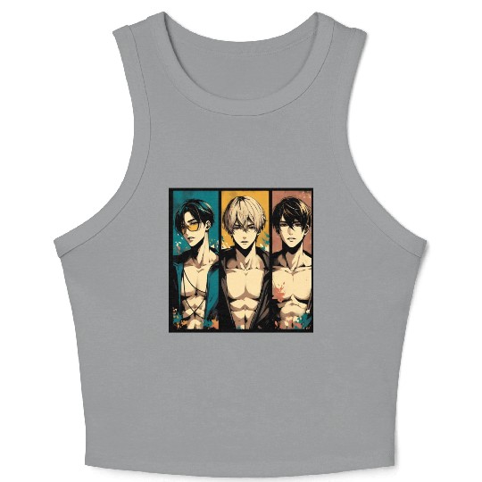 Muscle Gym Sportsman Anime Manga Husbando Otaku Crop Tank Top