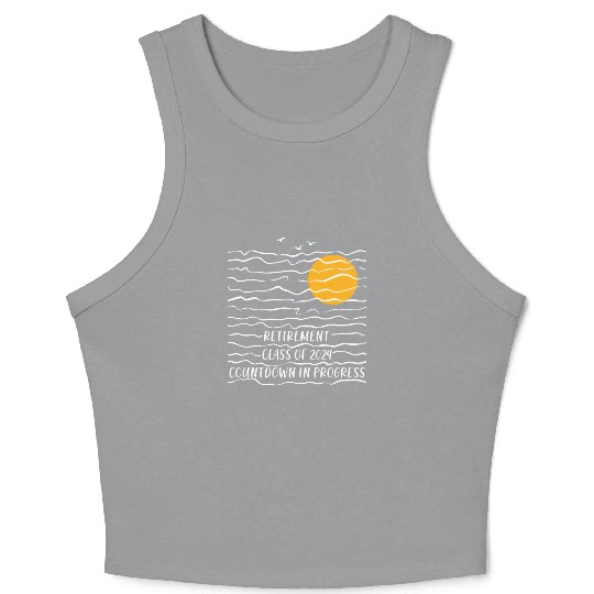 2024 Retirement Countdown Beach Crop Tank Top