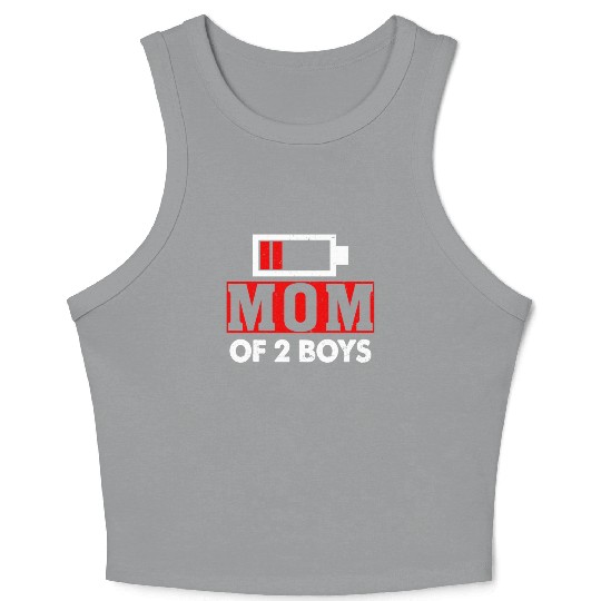 Mom of 2 Boys Mom and Son Matching Mom Gifts Crop Tank Top
