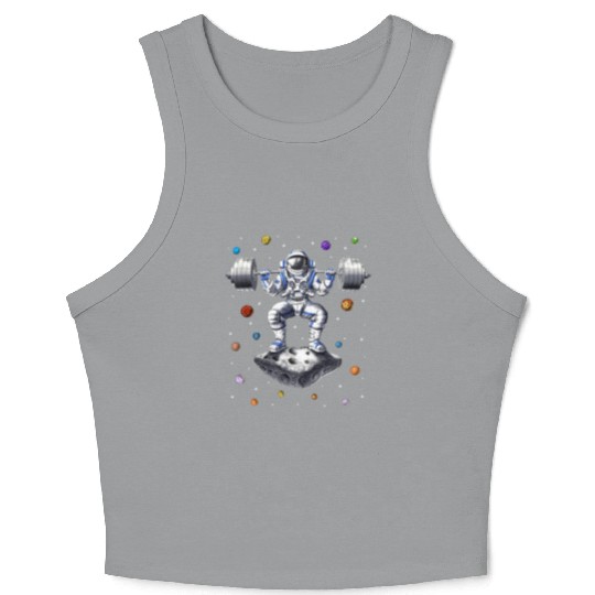 Astronaut Fitness Squats Crop Tank Top