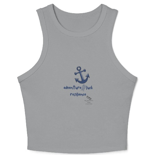 Lucky Anchor Designed by Tavia Linen Crop Tank Top