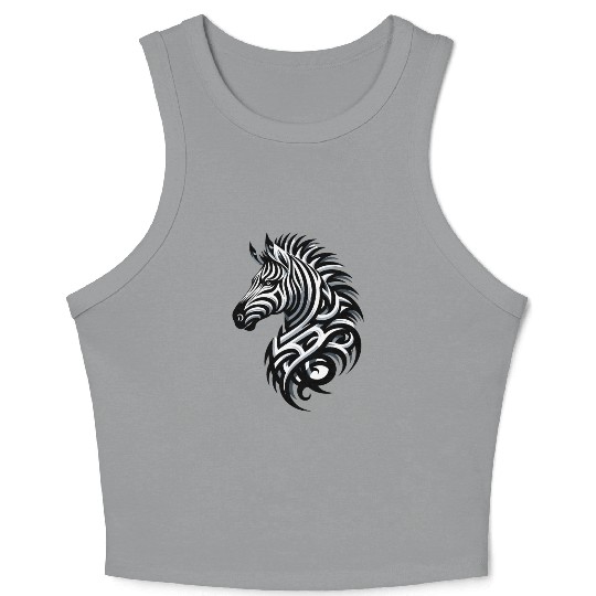 Zebra's Abstract tone Crop Tank Top