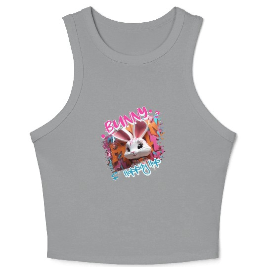 Graffiti-inspired portraiture Bunny Crop Tank Top