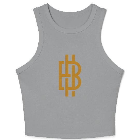 Bitcoin Logo Gold Crop Tank Top