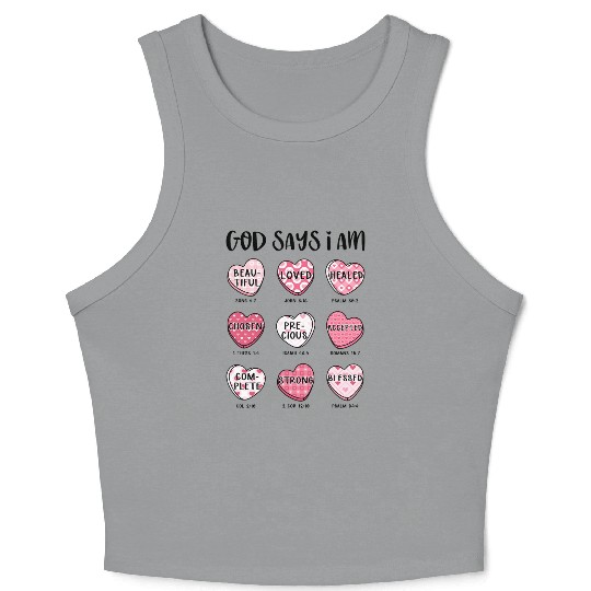 God says I am Precious Crop Tank Top