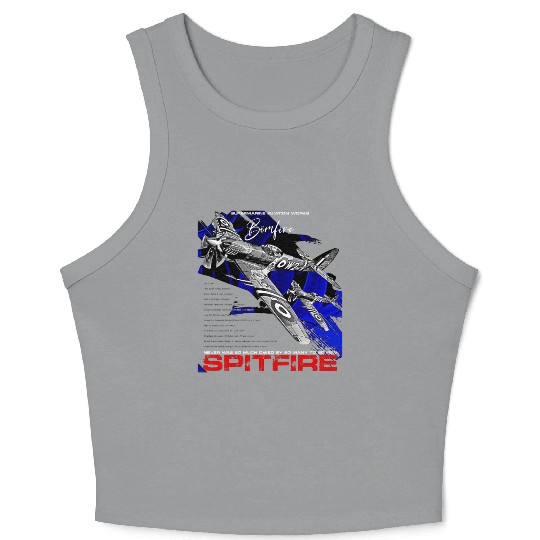 Spitfire Vintage English WW2 Fighter Aircraft Crop Tank Top