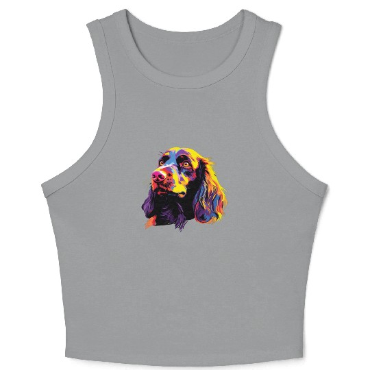 Watercolor Colorful Boykin Spaniel Crop Tank Top