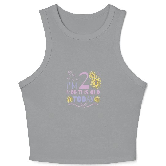 Baby months celebration floral Crop Tank Top