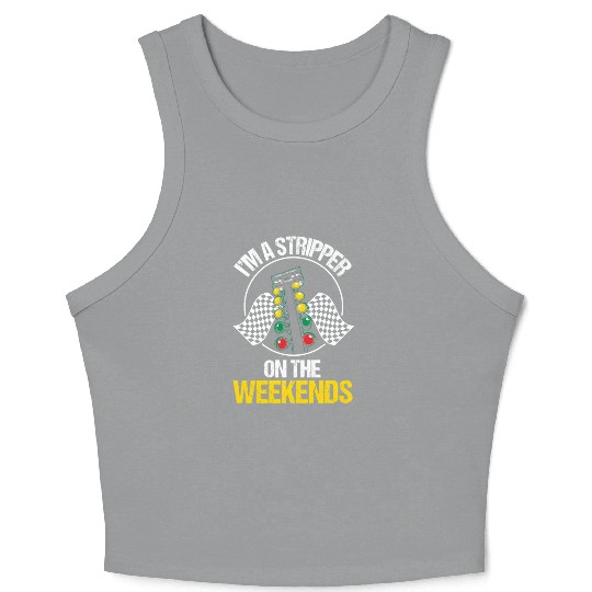 Racetrack Funny Drag Racing Crop Tank Top