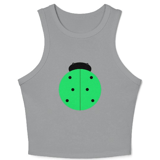 green ladybug Crop Tank Top