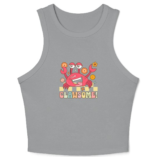 Groovy Crab Lover Seafood Lover Crop Tank Top