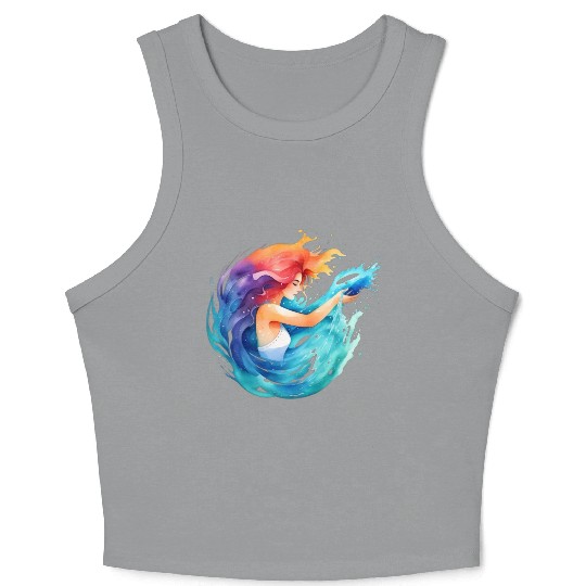 Color splash zodiac: Aquarius Crop Tank Top