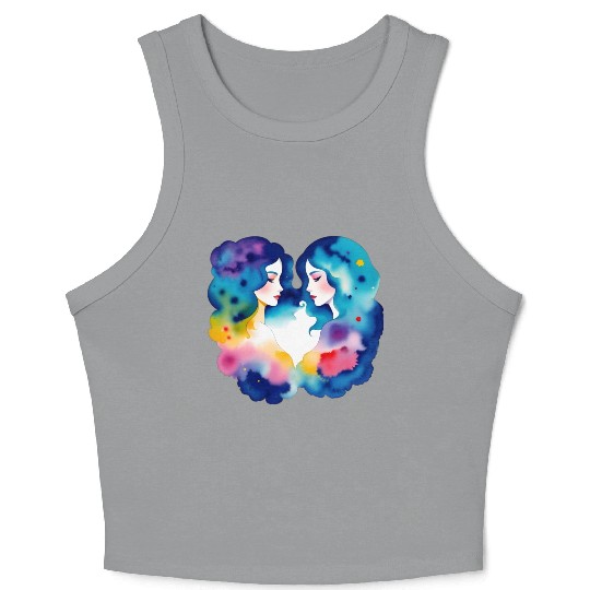 Color splash zodiac: Gemini Crop Tank Top