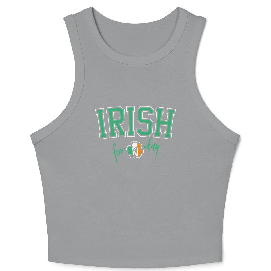 St. Patrick's Day Irish for a Day College Shamrock Crop Tank Top