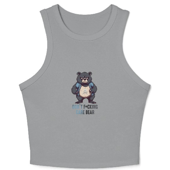 Don't F*cking Care Bear Crop Tank Top