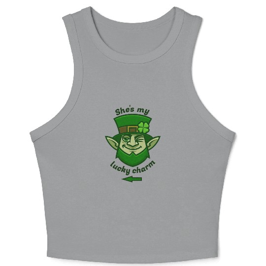 St. Patrick's Day Lucky Charm for Him Crop Tank Top