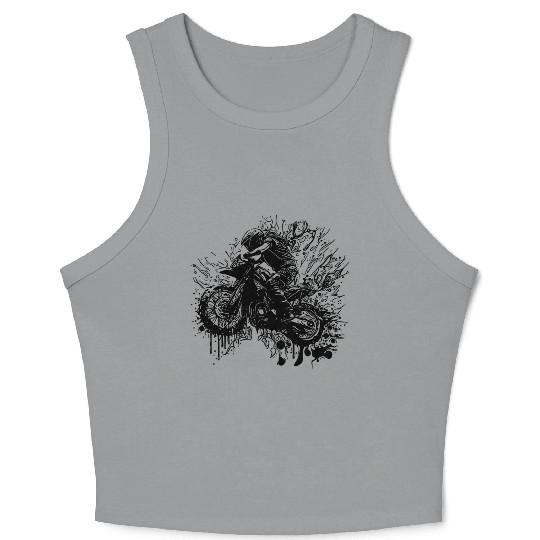 Racing Motorcycle Off-road Ride Splash Style Crop Tank Top