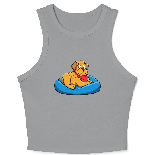Relaxed Mastiff Lounging on Big Cushion Art Crop Tank Top