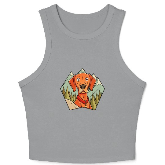 Alert Vizsla on Hike Crop Tank Top