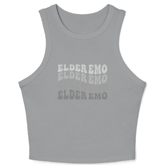 Elder EMO Multi Word Groovy Style Crop Tank Top