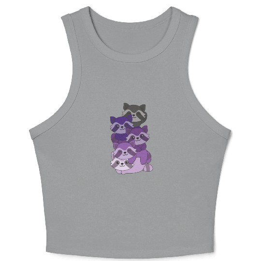 Enbian Flag Pride Lgbtq Cute Raccoon Pile Crop Tank Top