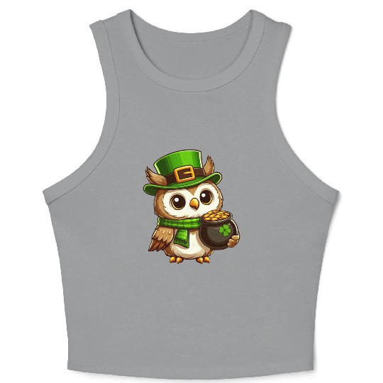 Golden Owl St. Patrick's Day Crop Tank Top