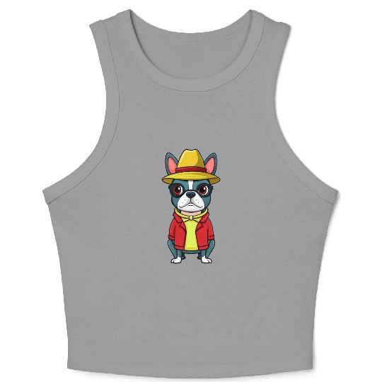 Boston Terrier Mom Stickerscar Smooshfaceunited Crop Tank Top