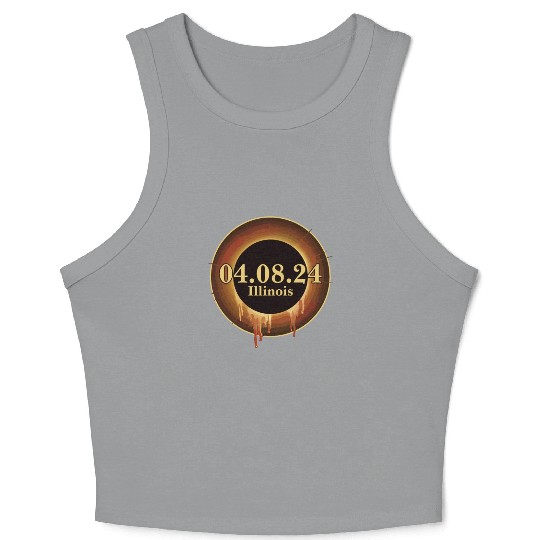 Total Solar Eclipse Path of Totality Illinois Crop Tank Top