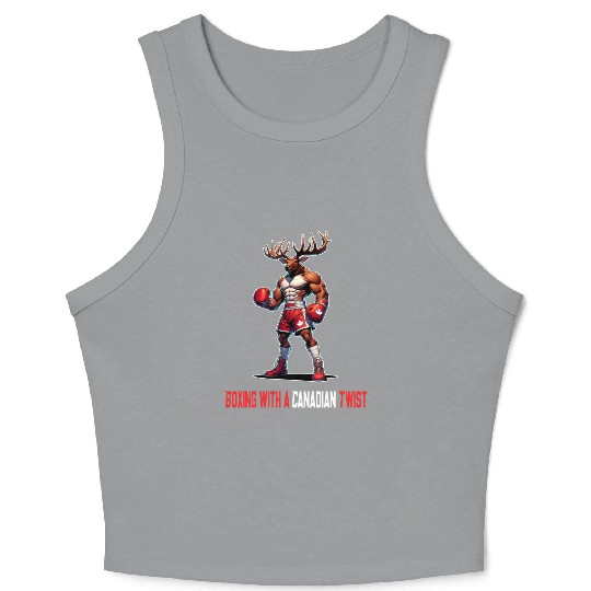 Canada elk box design Crop Tank Top