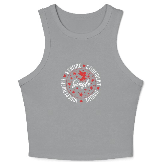 Single Awareness Crop Tank Top, Single Independent Strong