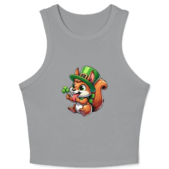 St. Patrick's Cheeky Squirrel Crop Tank Top