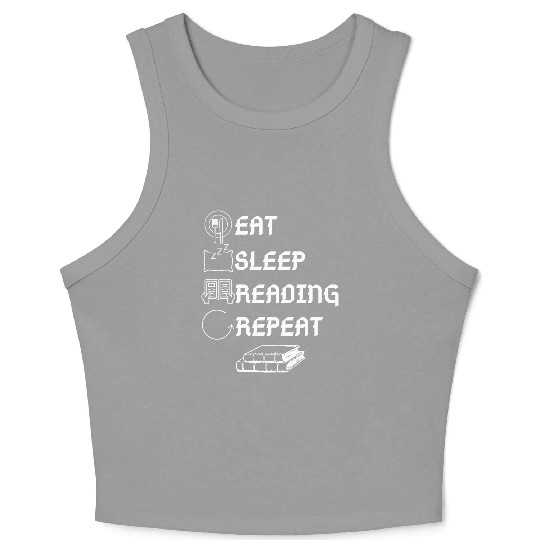 Eat Sleep Reading Repeat Book Crop Tank Top