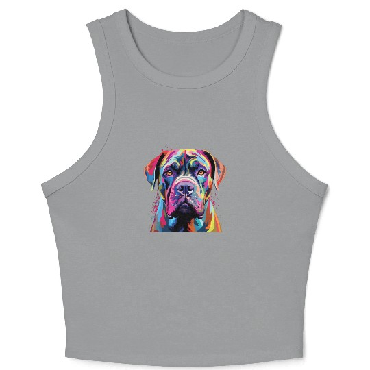 Watercolor Colorful Boerboel Crop Tank Top