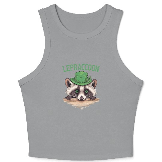 Lepraccoon Kobold Raccoon Saint Patrick Irish Crop Tank Top