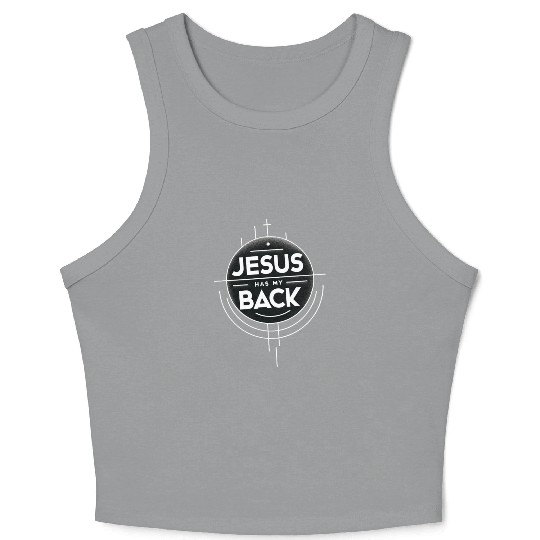 Jesus Has My Back 19 Crop Tank Top