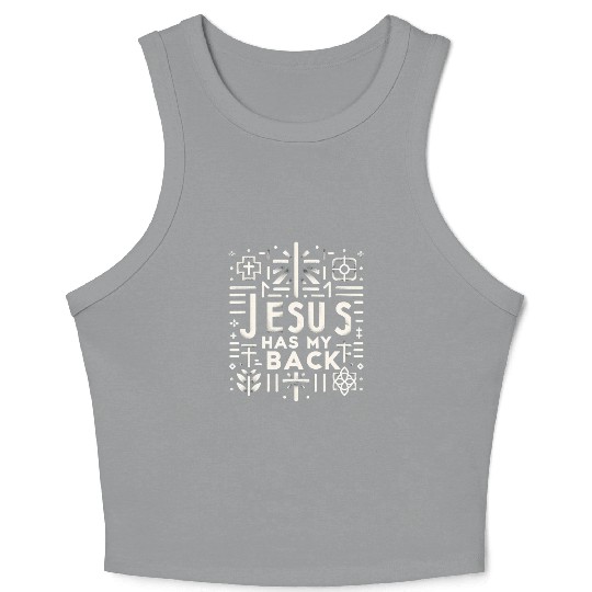 Jesus Has My Back 30 Crop Tank Top