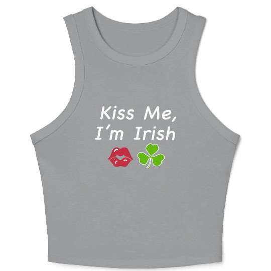 St Patricks Kiss Me I'm Irish Trendy Baby Crop Tank Top, Y2k