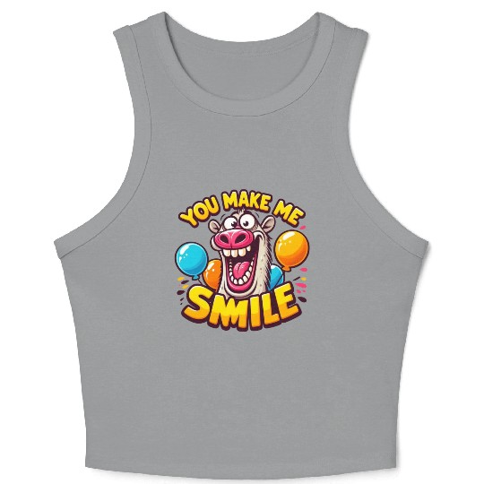Joyful Donkey A Smile Inducing Design Crop Tank Top