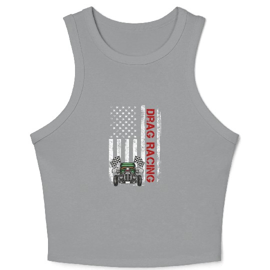 Cool Drag Racing Design For Men Women Drag Race Crop Tank Top